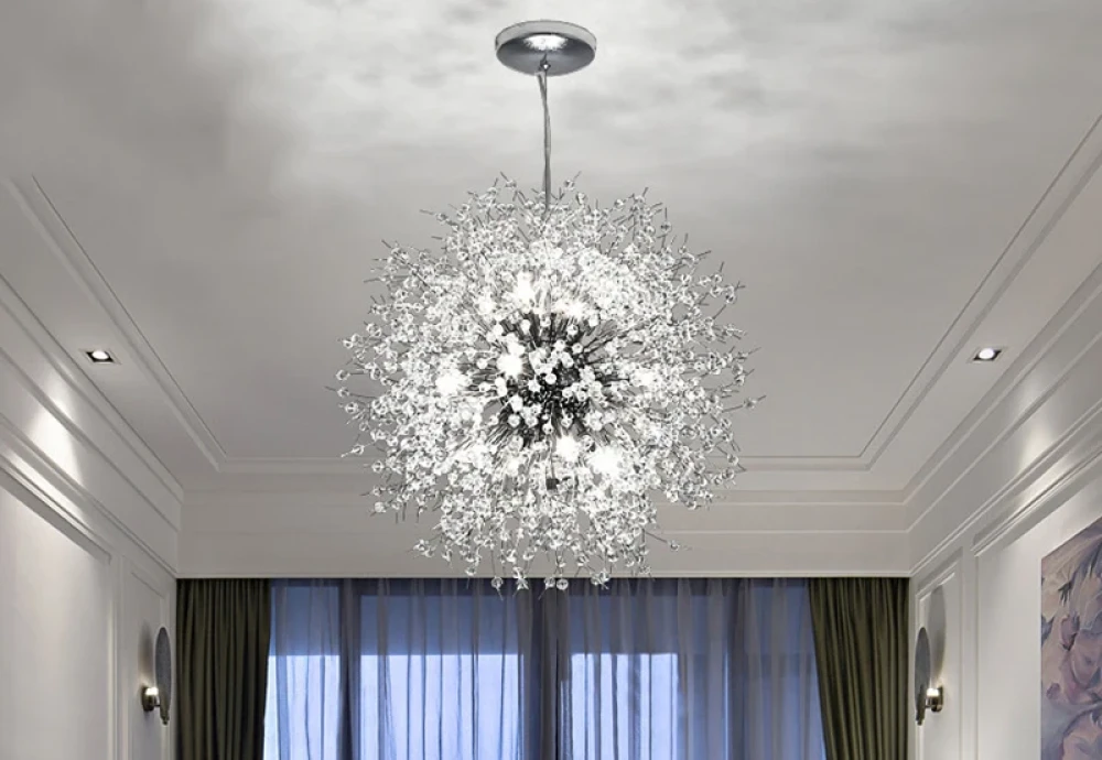high ceiling crystal chandelier